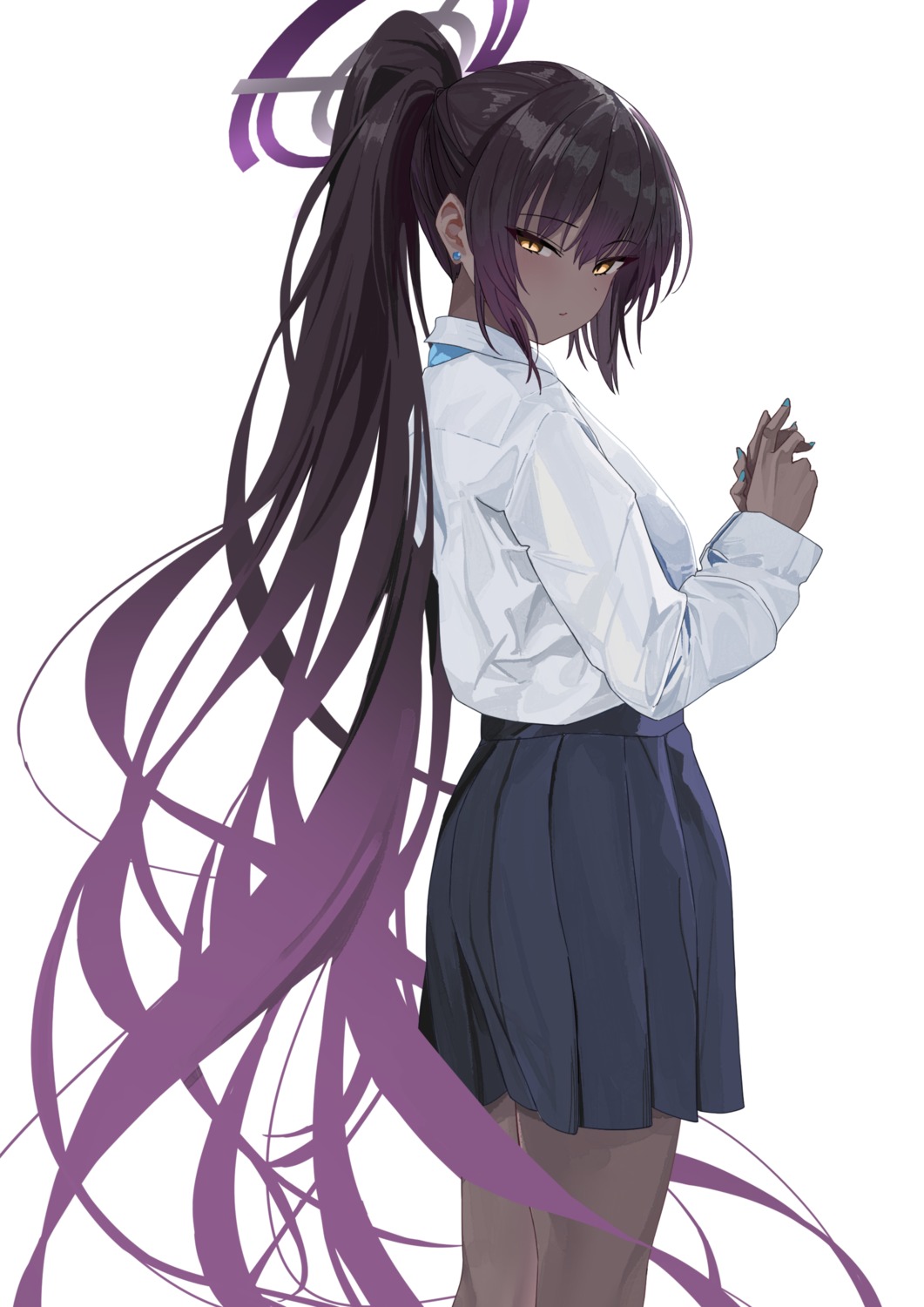 blue_archive, halo, kakudate_karin, seifuku, tnr_(horiko1525)