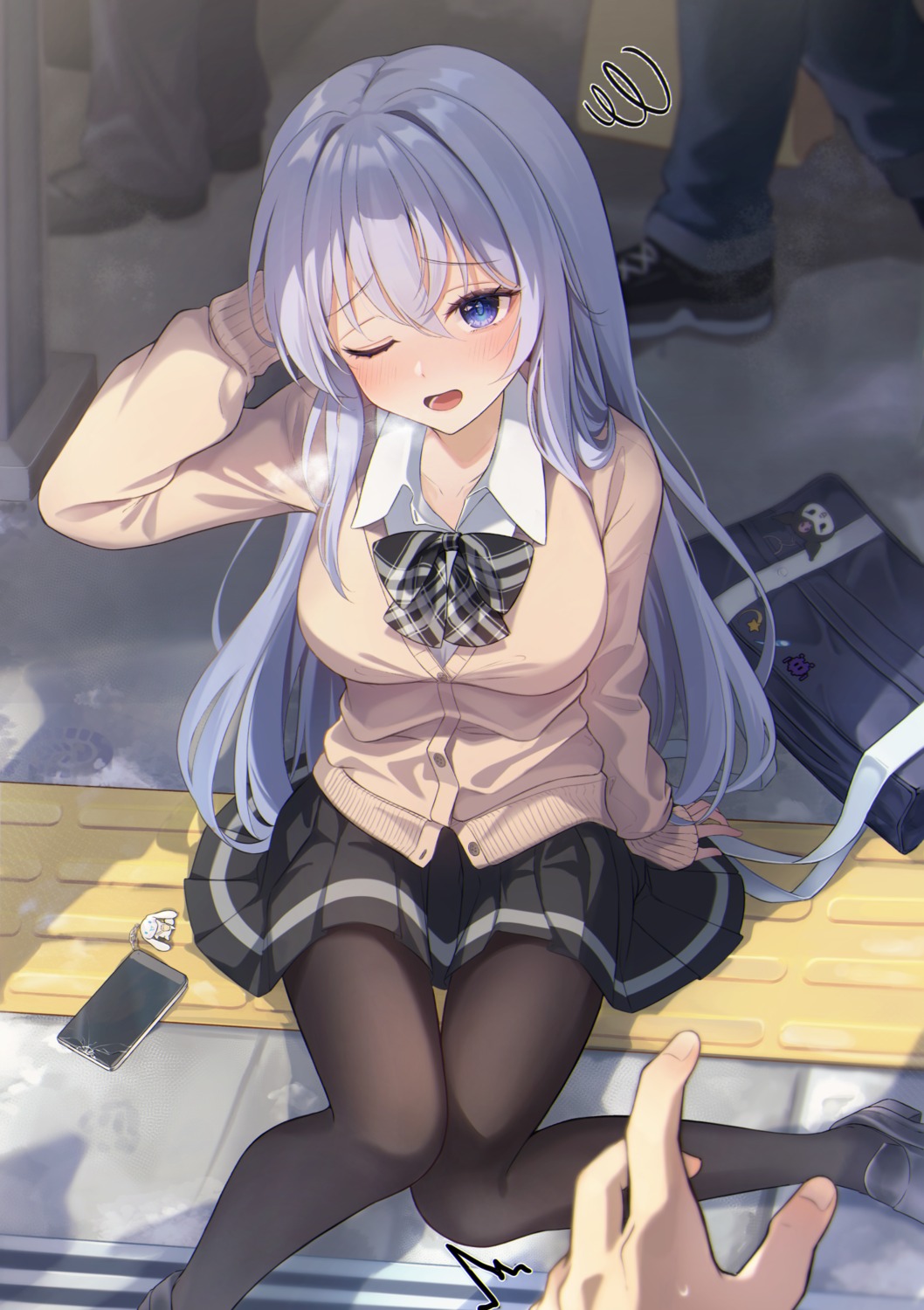 pantyhose, seifuku, sira_(user_dswn7488), sweater, yuksi_(yuksi)