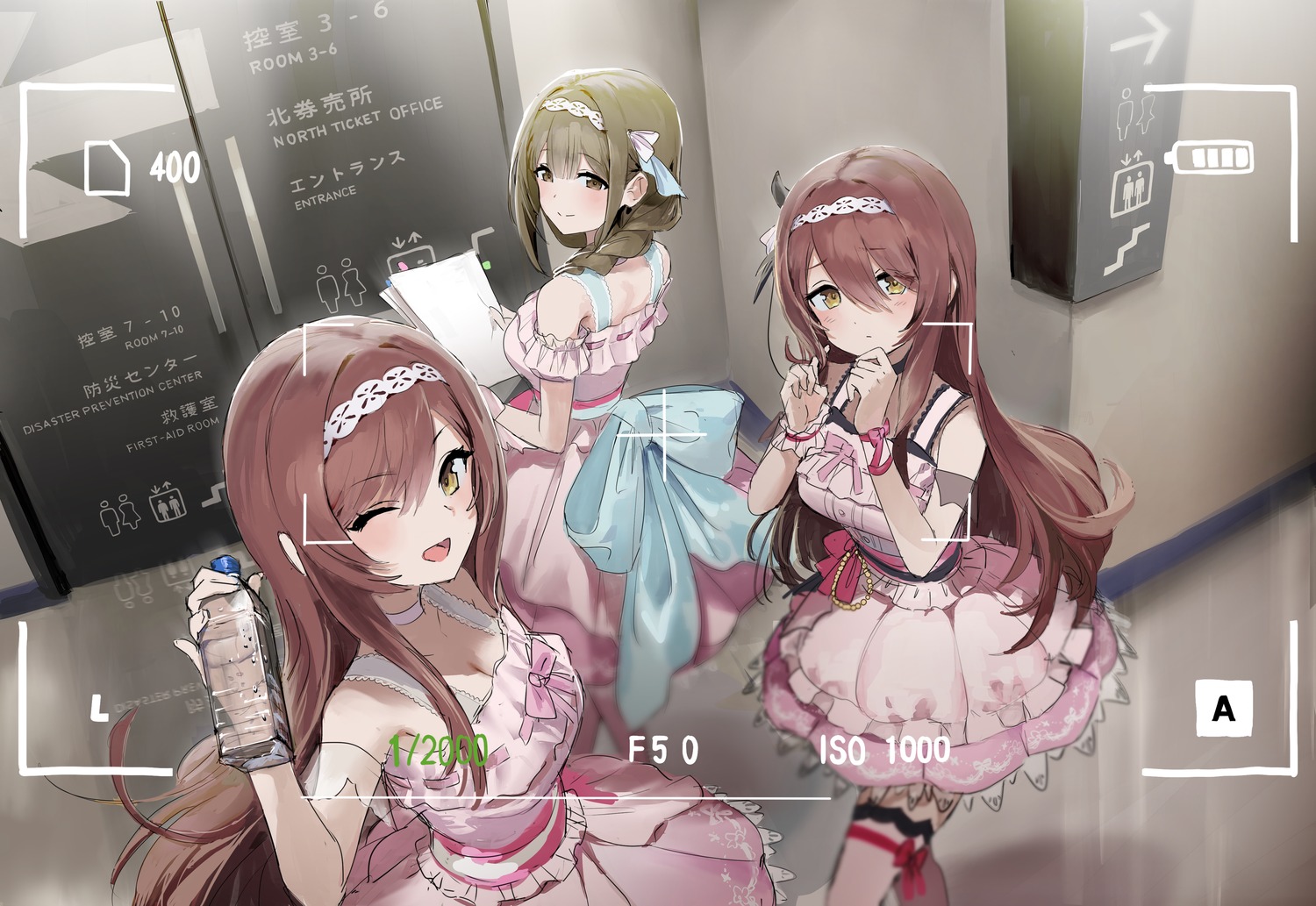 cleavage, dohyo123123, garter, kuwayama_chiyuki, oosaki_amana, oosaki_tenka, the_idolm@ster, the_idolm@ster_shiny_colors, uniform