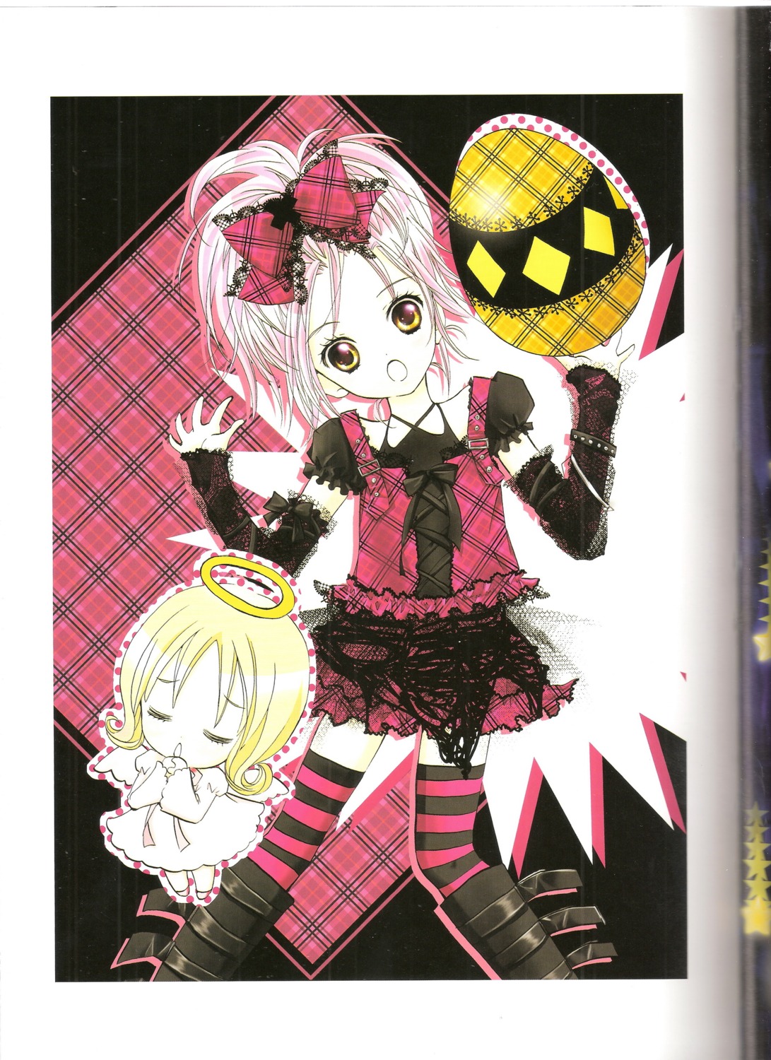 angel, binding_discoloration, el_(shugo_chara!), hinamori_amu, peach-pit, shugo_chara!, thighhighs