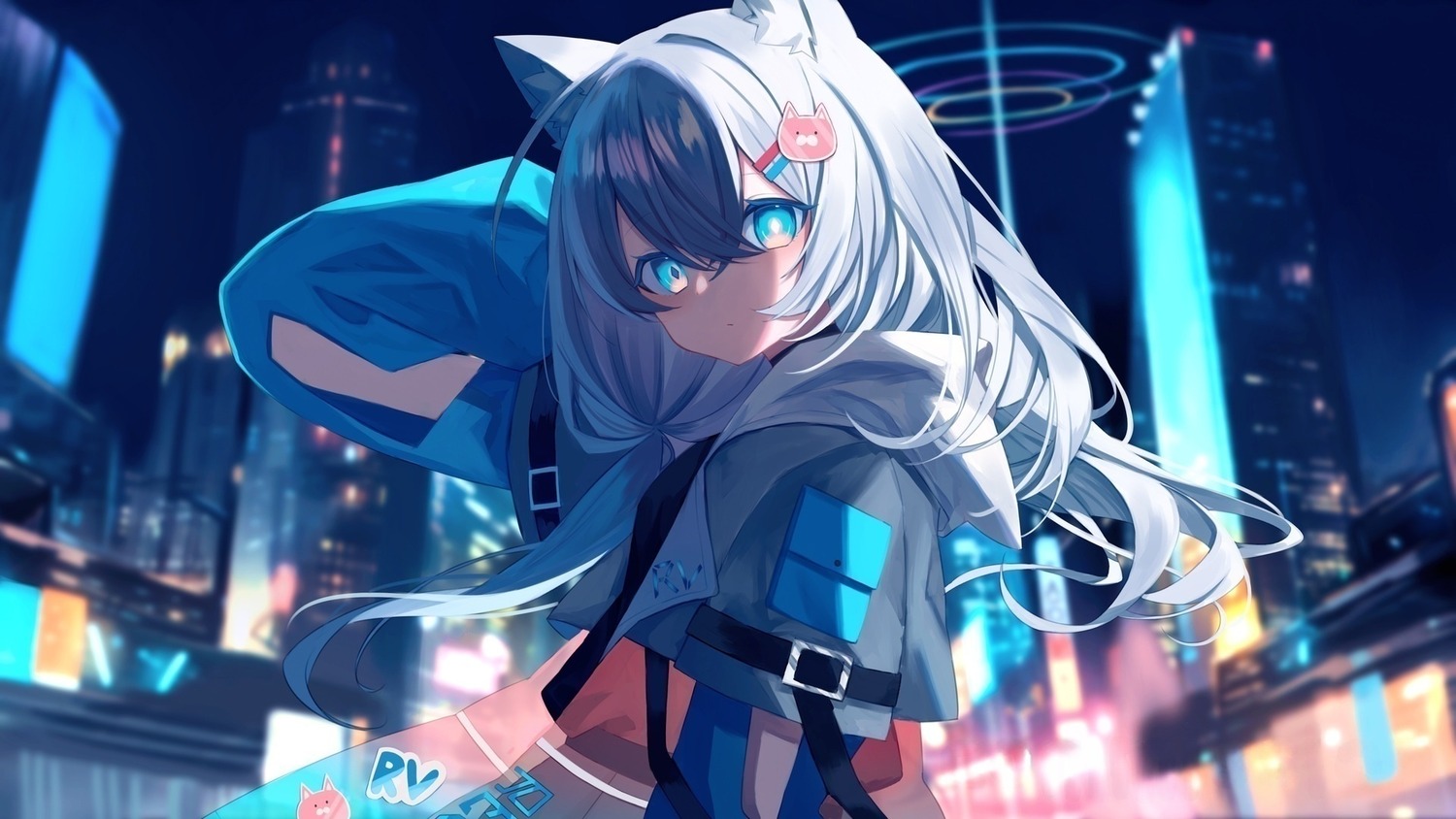 animal_ears, detexted, nekomimi, squallea, wallpaper