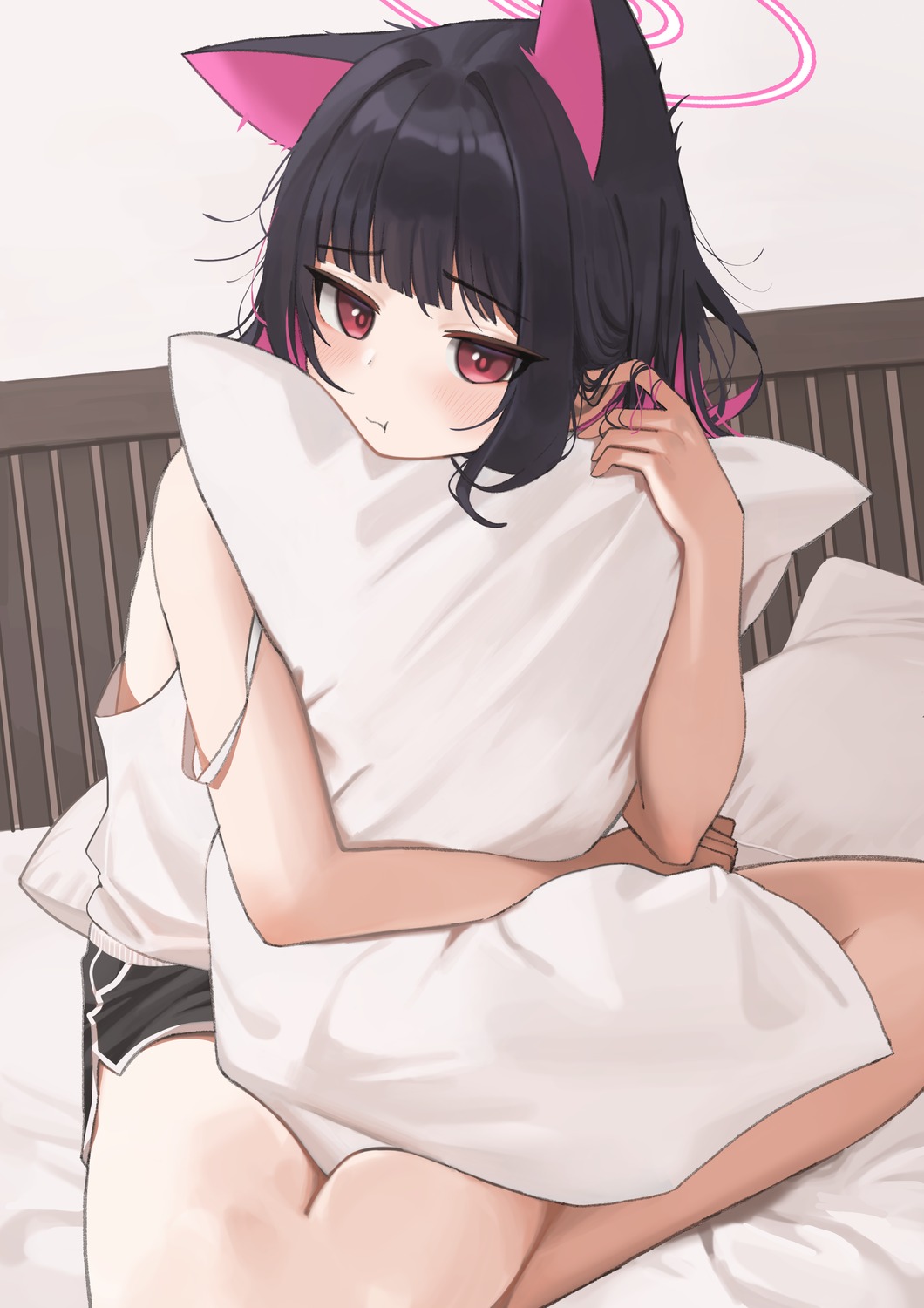 animal_ears, blue_archive, halo, kyouyama_kazusa, momocadraw, nekomimi