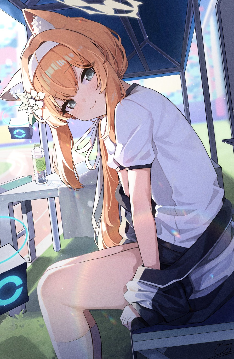 animal_ears, blue_archive, gym_uniform, halo, iochi_mari, juliahsl, nekomimi