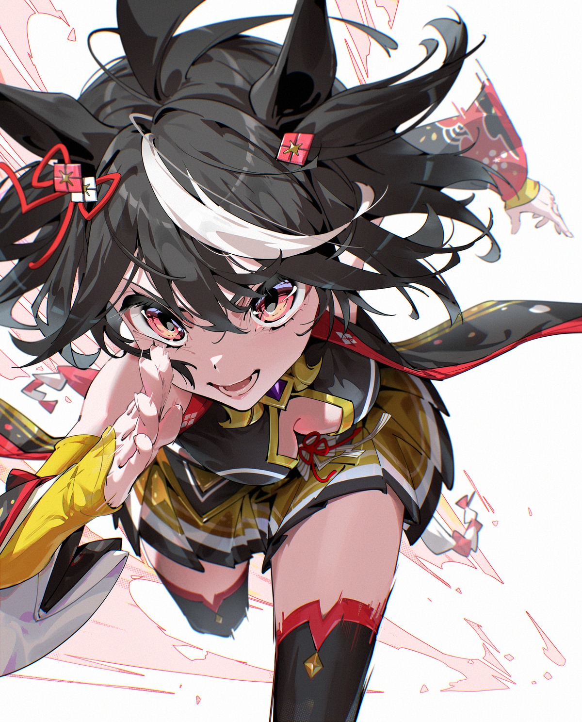 animal_ears, japanese_clothes, kitasan_black_(umamusume), otokoe, thighhighs, uma_musume_pretty_derby