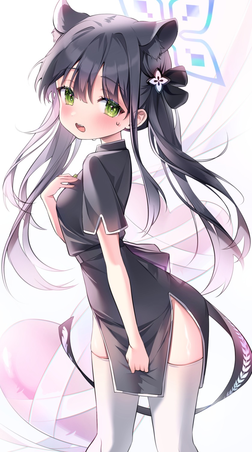 animal_ears, blue_archive, chinadress, halo, nyaruin, sunohara_shun, thighhighs