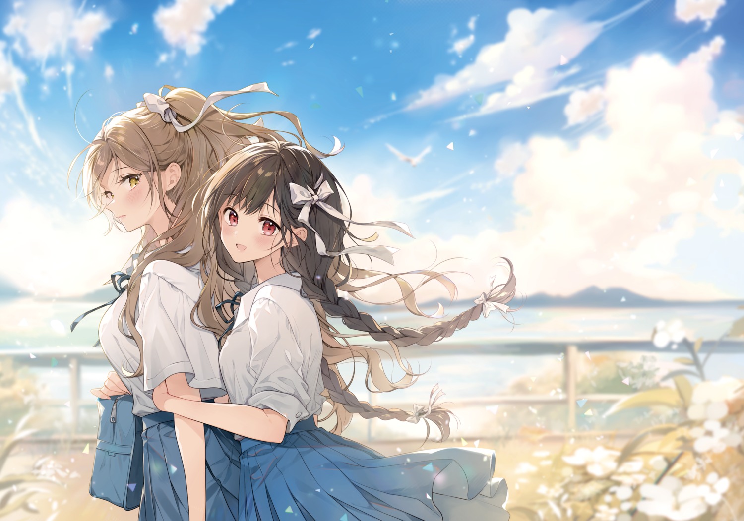 futaribeya, kawawa_sakurako, seifuku, yamabuki_kasumi, yukiko, yuri
