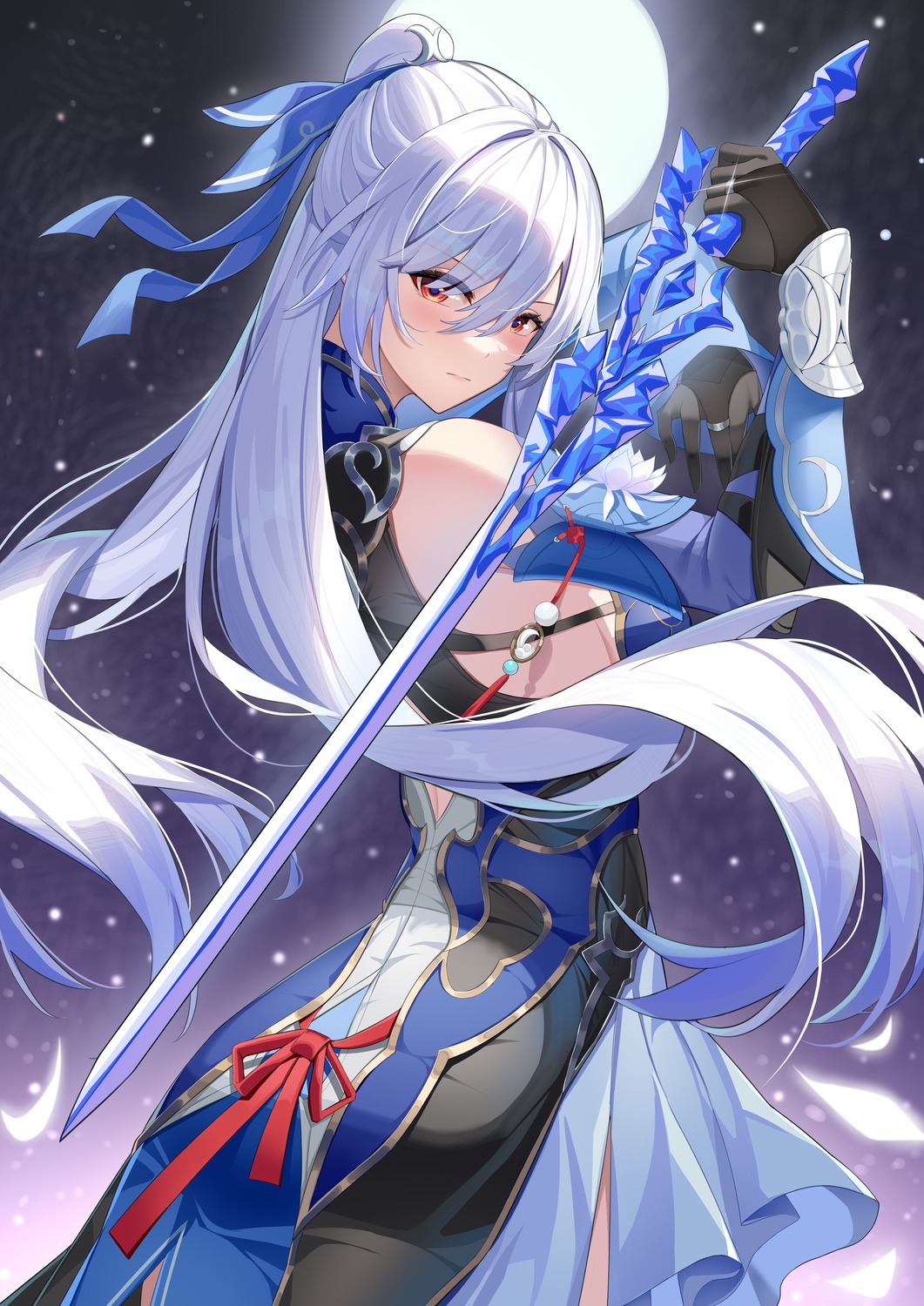asian_clothes, honkai:_star_rail, jingliu, sword, wuren