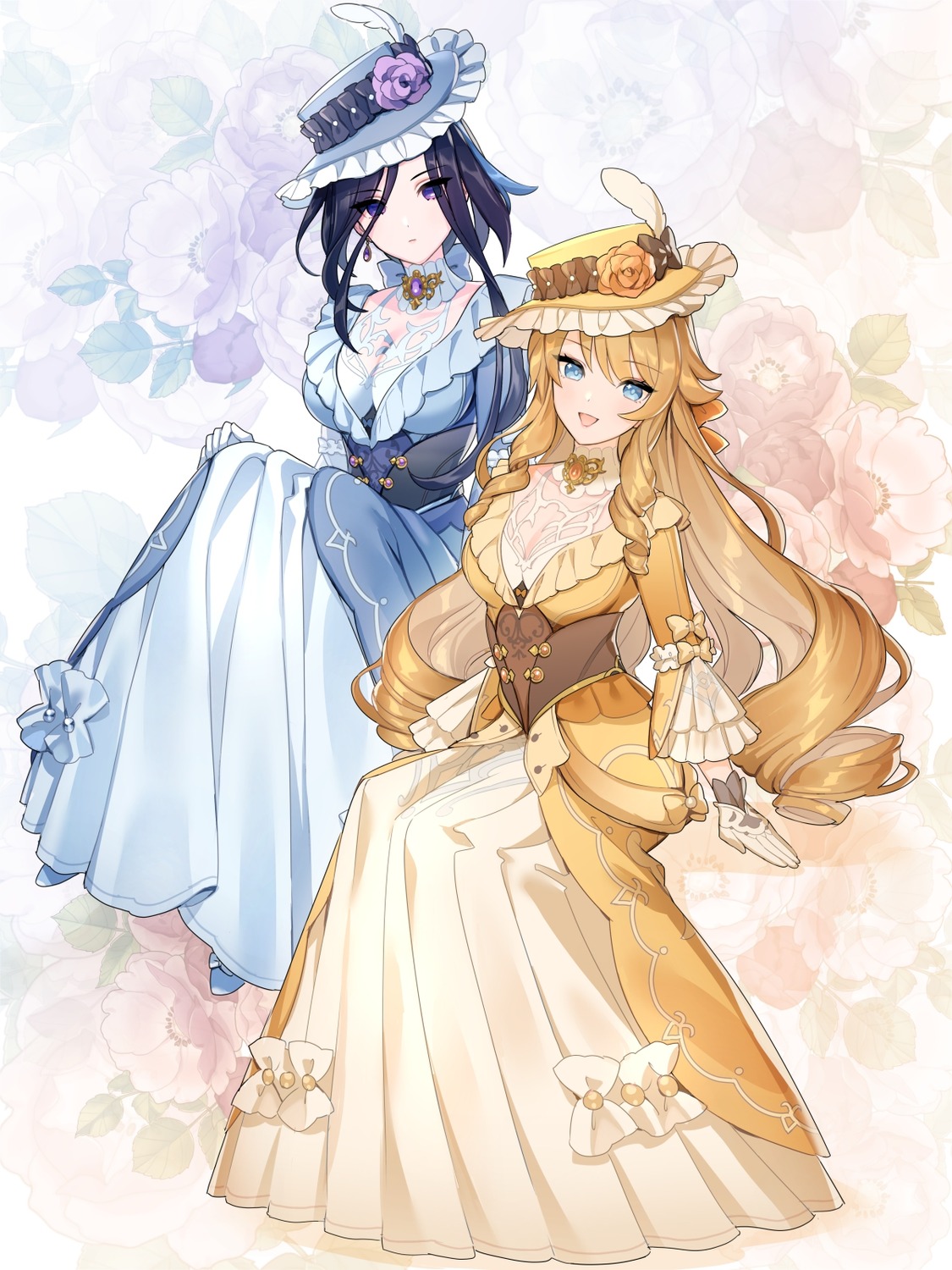 cleavage, clorinde, dress, genshin_impact, lllkalllwalll, navia