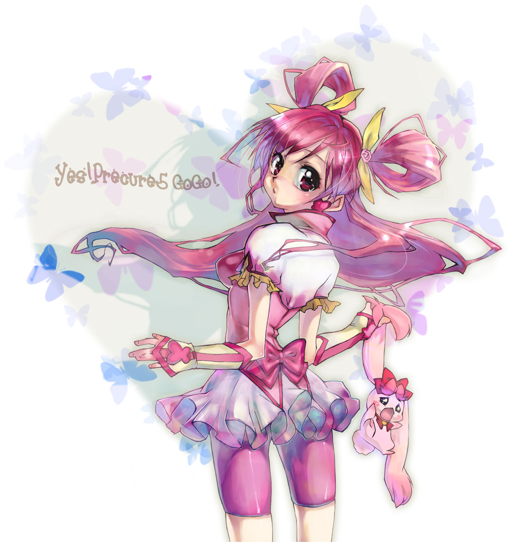 bike_shorts, dress, itou, milk_(yes!_precure_5), precure, yes!_precure_5, yumehara_nozomi