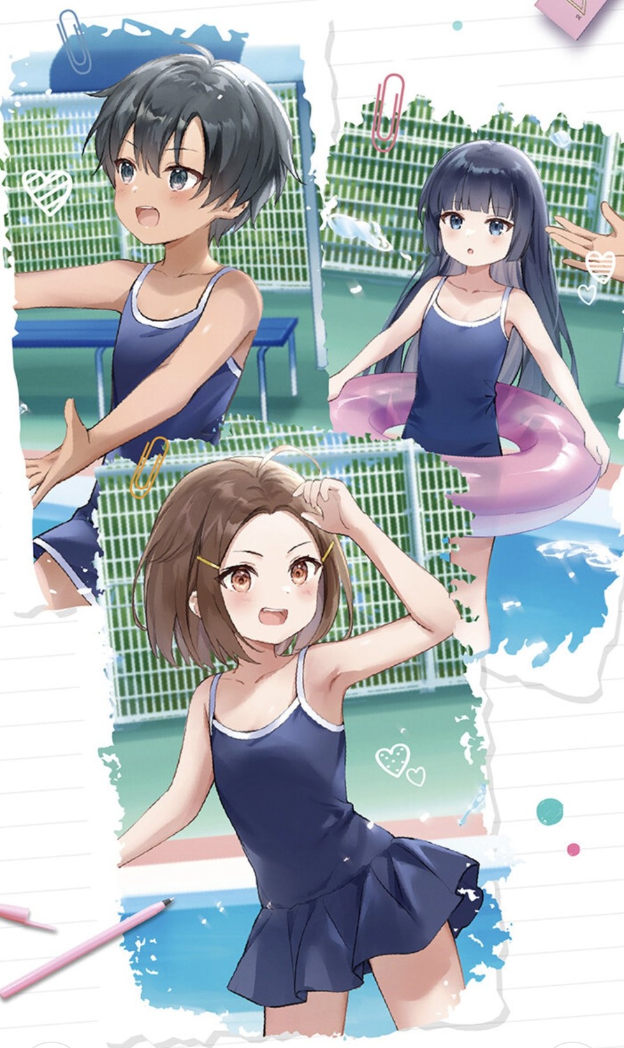 10-nen_buri_ni_saikai_shita_kusogaki_wa_seijun_bishoujo_jk_ni_seichoushita_ita, gendouji_asaka, haruyama_miya, hige_neko, ryuusyaku_mahiru, school_swimsuit, swimsuits