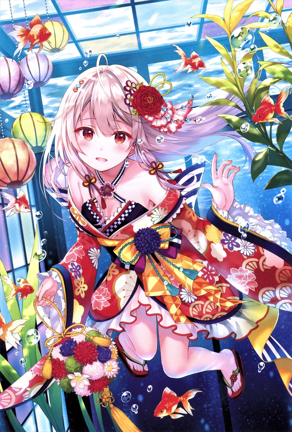 cleavage, fukahire, japanese_clothes