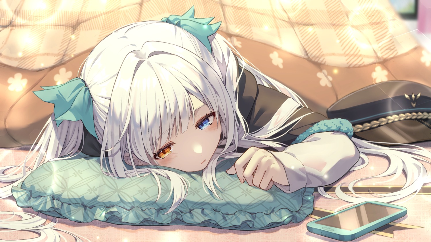 heterochromia, kagura_mea, kagura_mea_channel, nage_(sacosui_ng), uniform, wallpaper