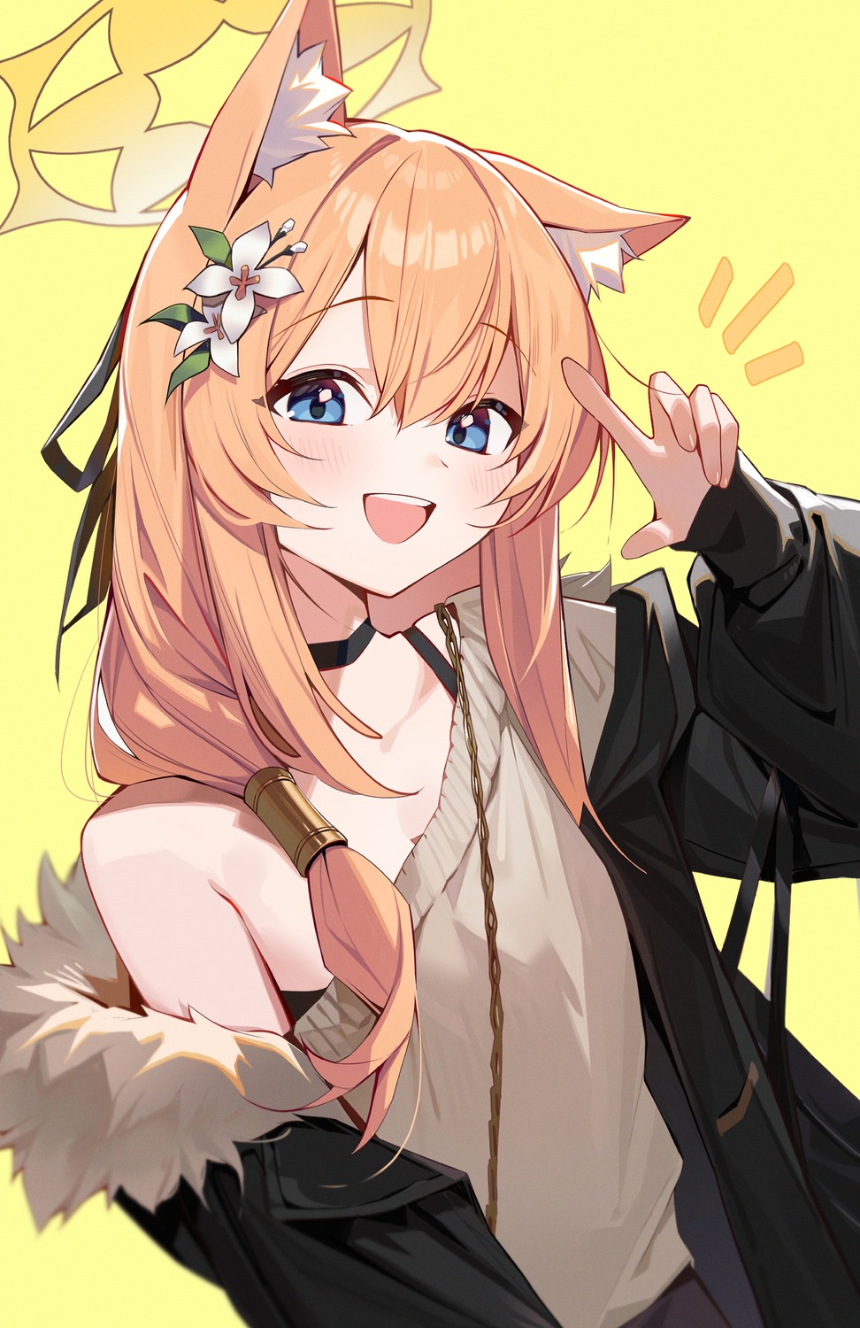 animal_ears, blue_archive, halo, iochi_mari, kurobi_(netisz), nekomimi, sweater