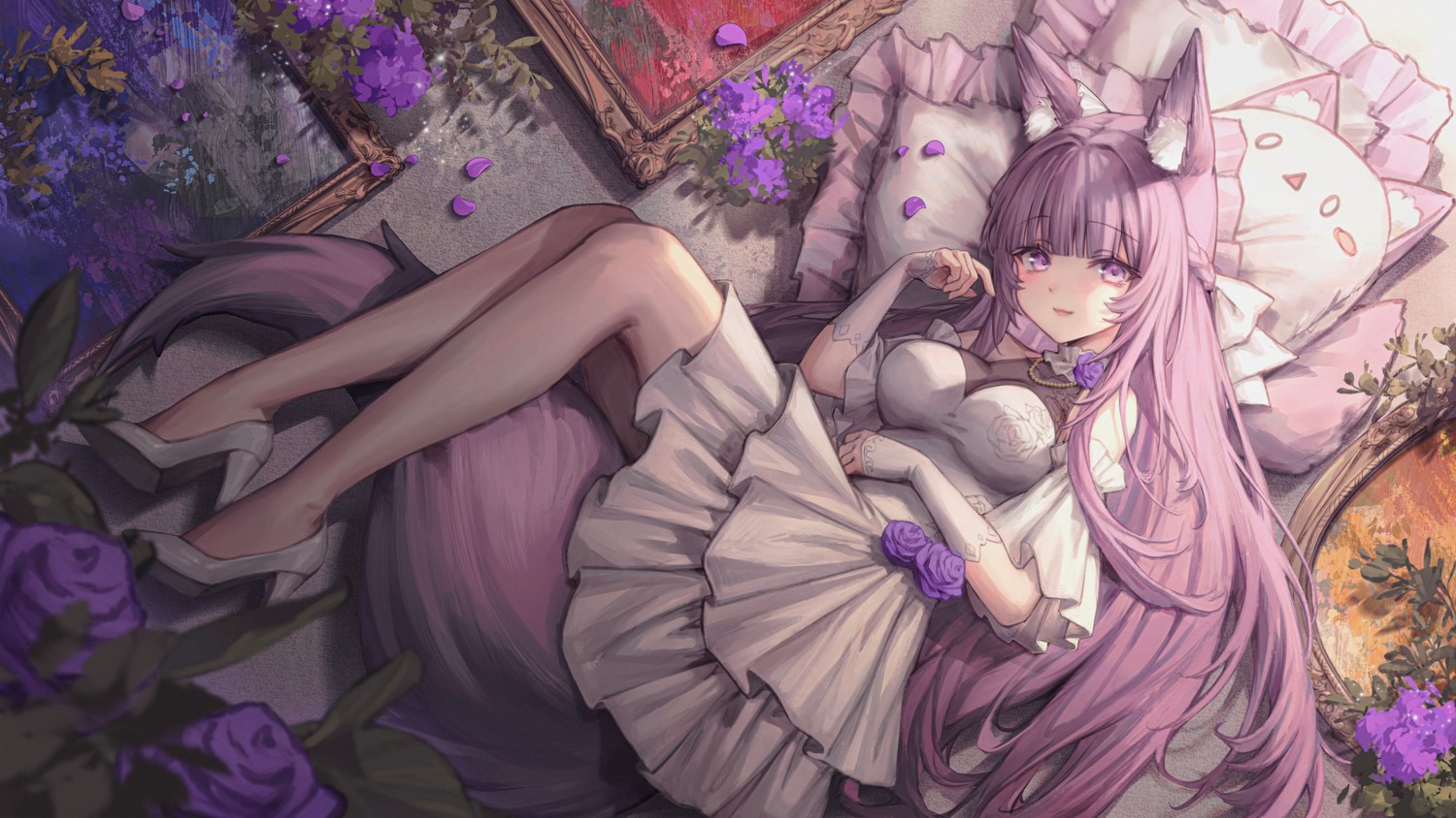 animal_ears, dress, guild_cq, heels, millet_(milletneko), quon_tama, tail