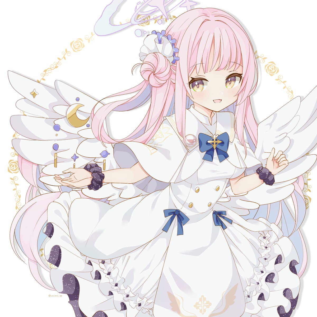 angel, blue_archive, dress, misono_mika, saekiya_sabou, wings