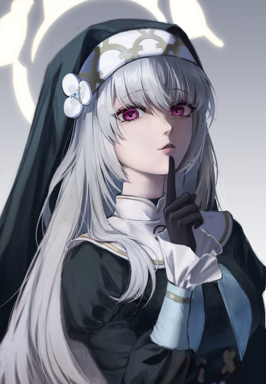 blue_archive, halo, nun, utazumi_sakurako, wakari