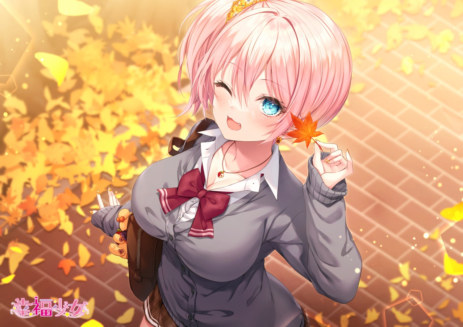 cleavage, itsuki_jun, seifuku, sweater