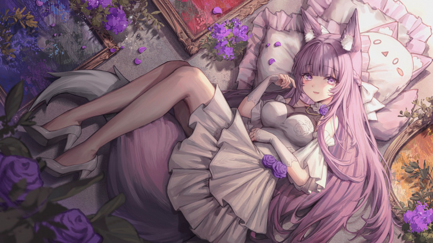 animal_ears, artist_revision, dress, guild_cq, heels, millet_(milletneko), quon_tama, tail