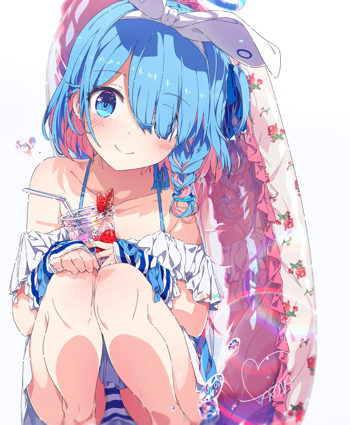arona_(blue_archive), blue_archive, halo, ogipote, pantsu, shimapan, skirt_lift