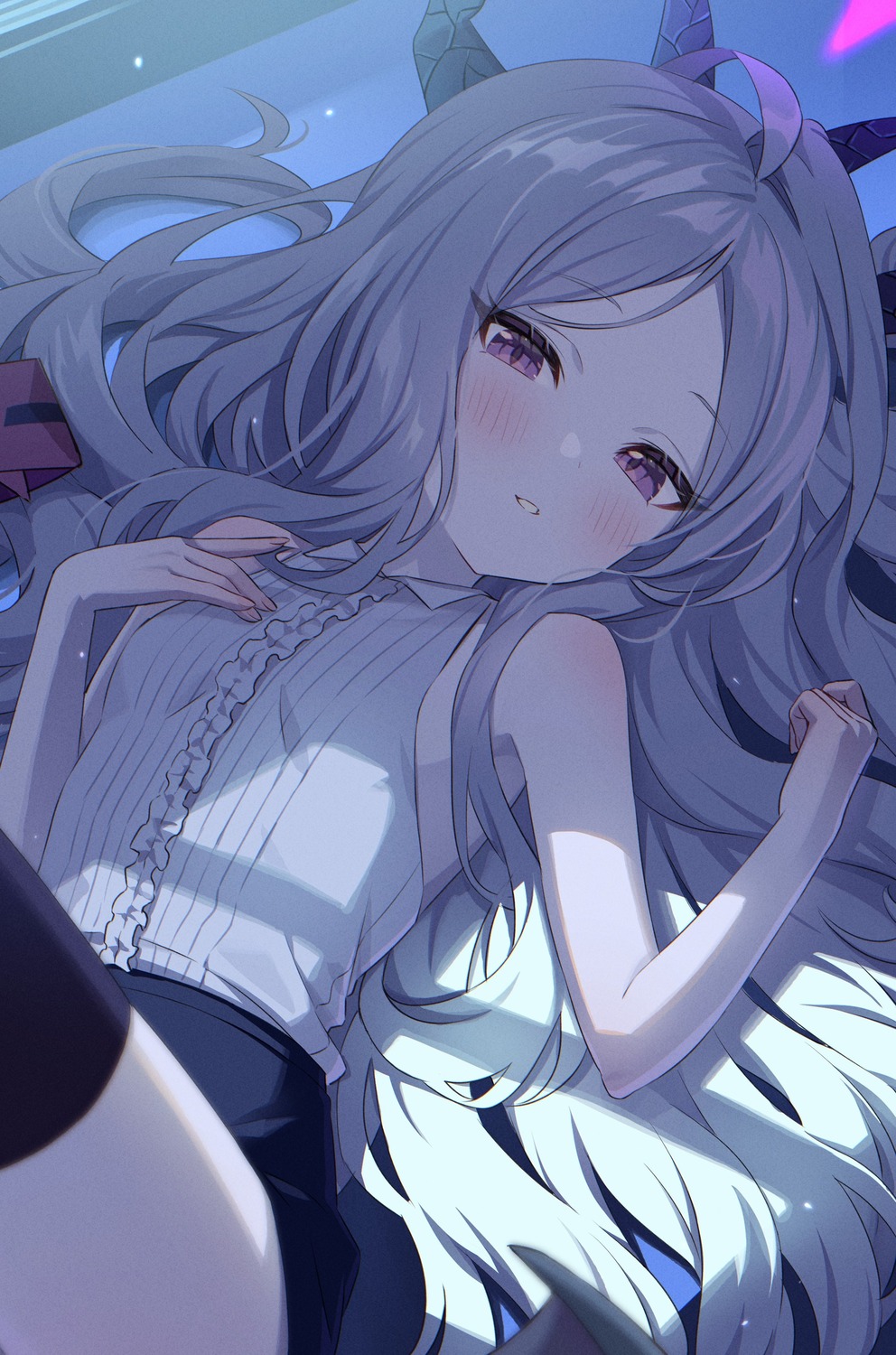 blue_archive, devil, halo, horns, momoimon, sorasaki_hina, thighhighs, wings