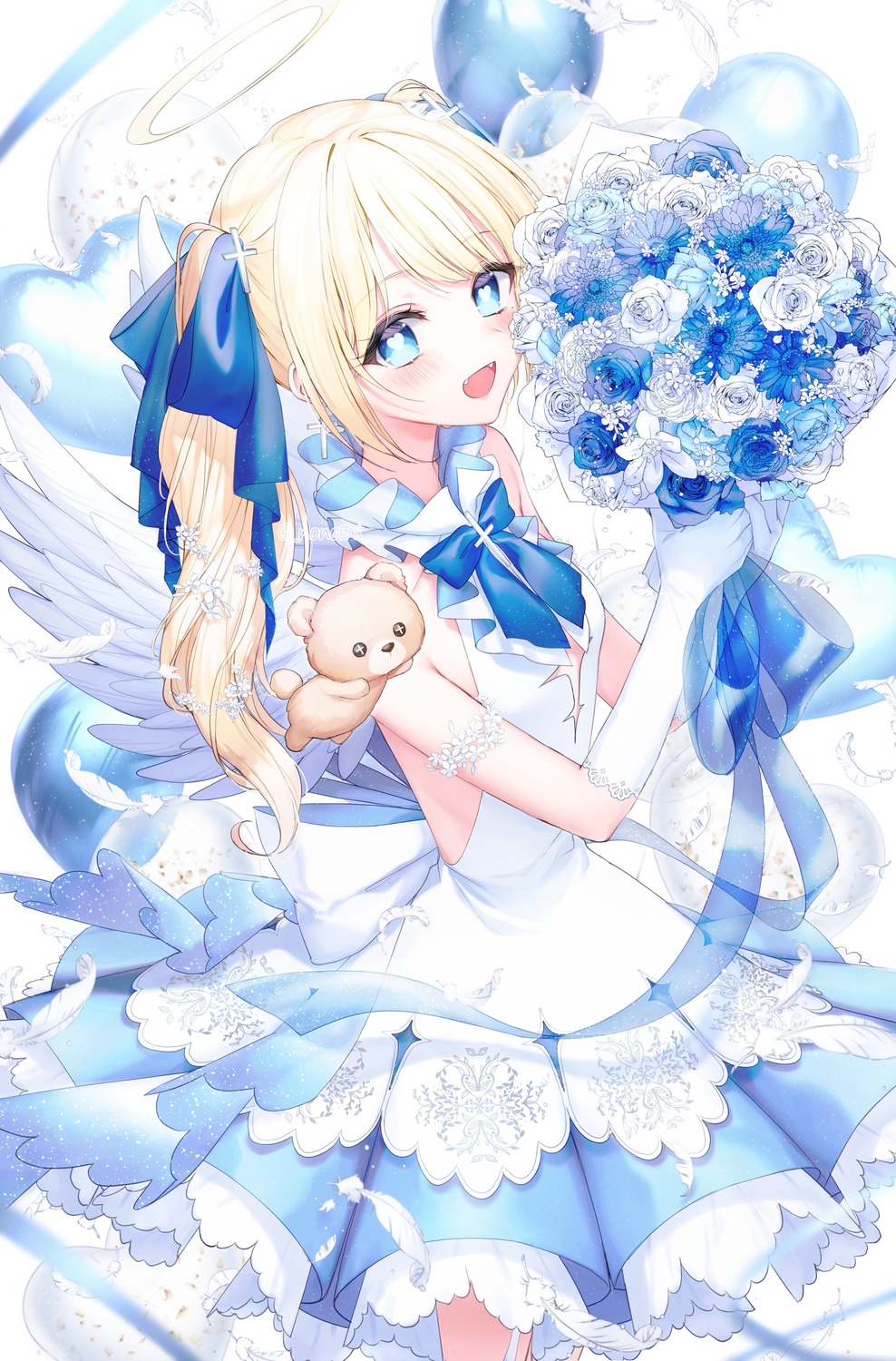 angel, dress, no_bra, nonomiya_(817nono), wings