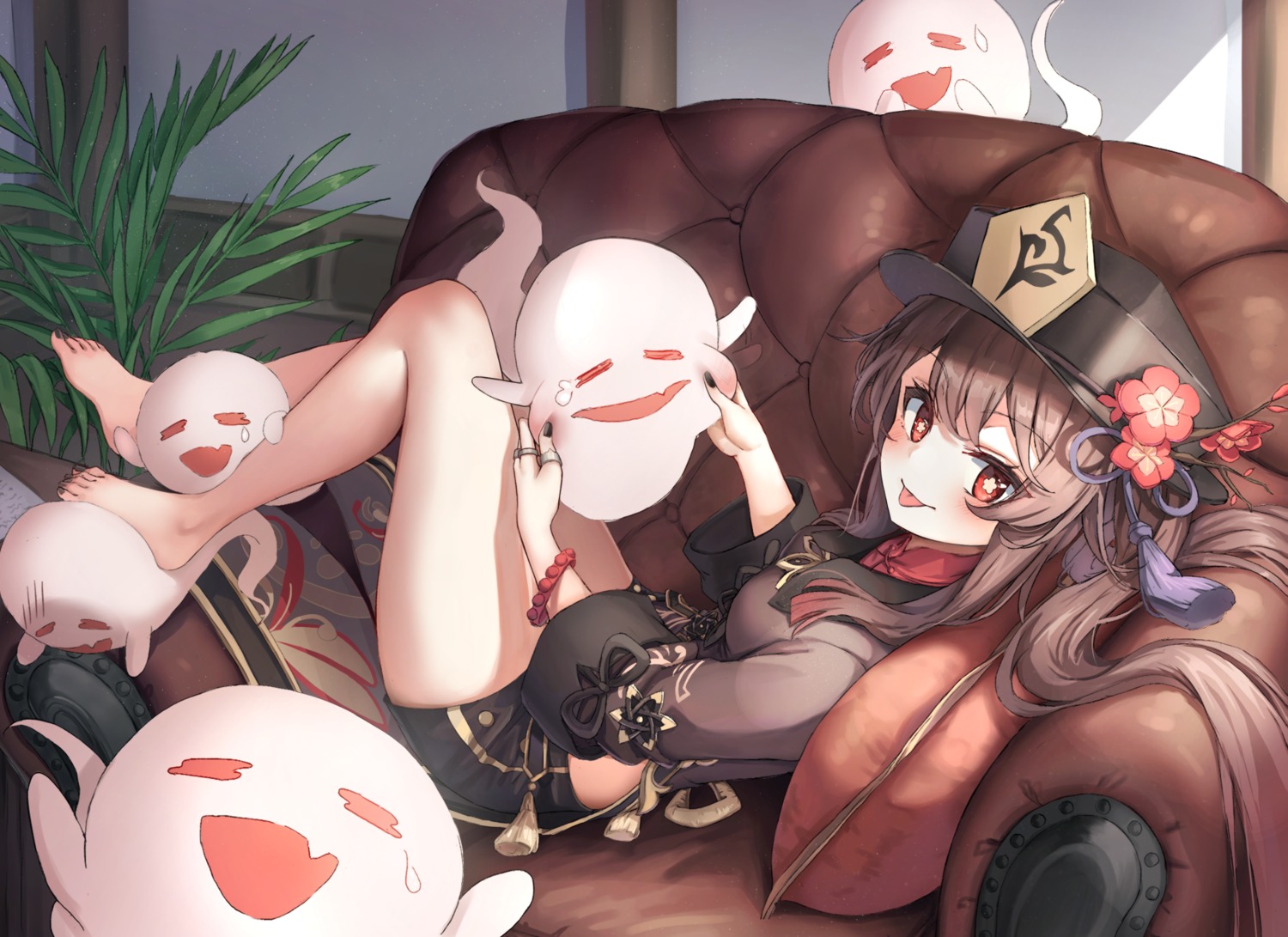 artist_revision, asian_clothes, chirang, genshin_impact, hu_tao