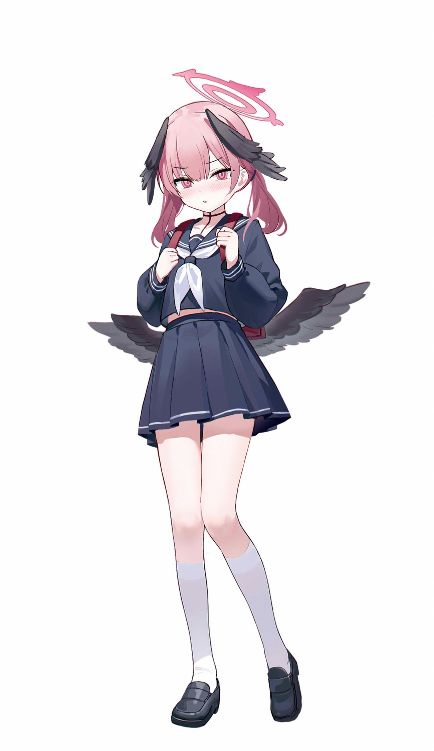 banxuan_c2ka, blue_archive, halo, seifuku, shimoe_koharu, wings