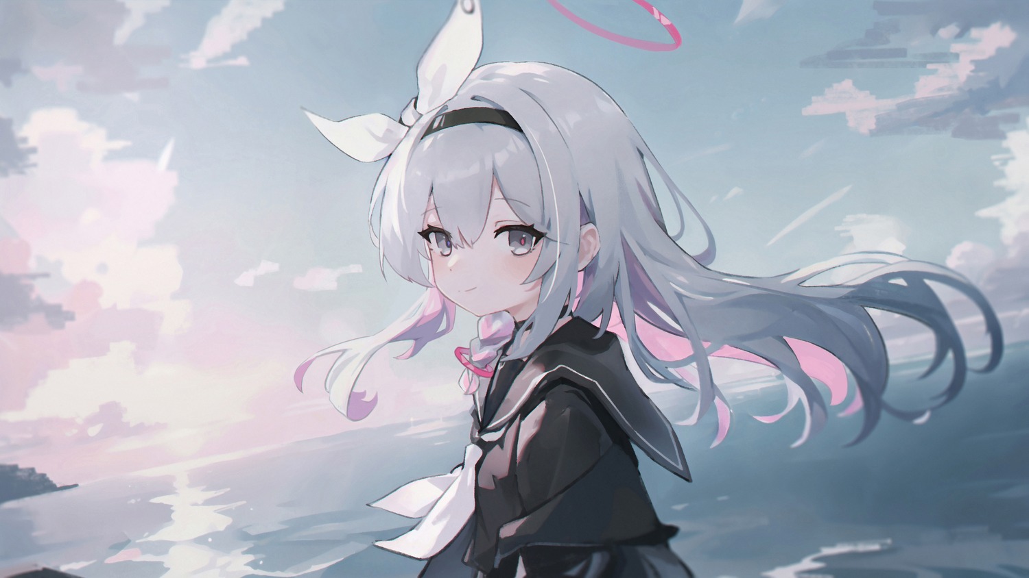 arona_(blue_archive), blue_archive, halo, plana_(blue_archive), seifuku, xsan