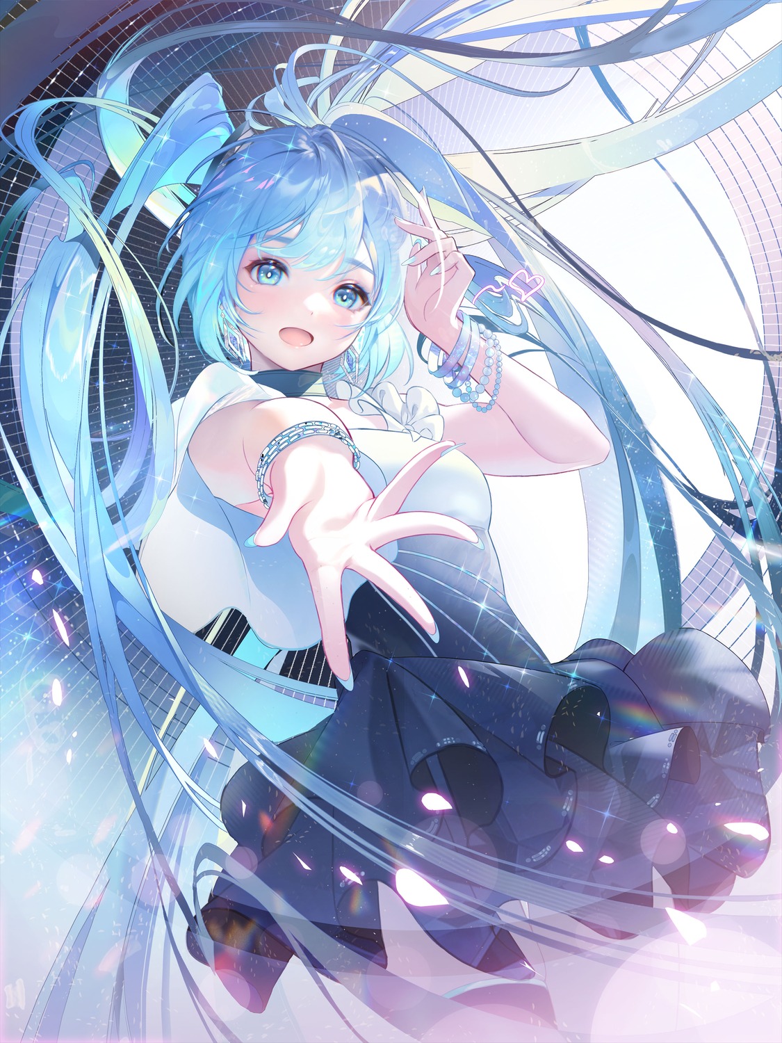 hatsune_miku, jie_xiaoming, thighhighs, vocaloid