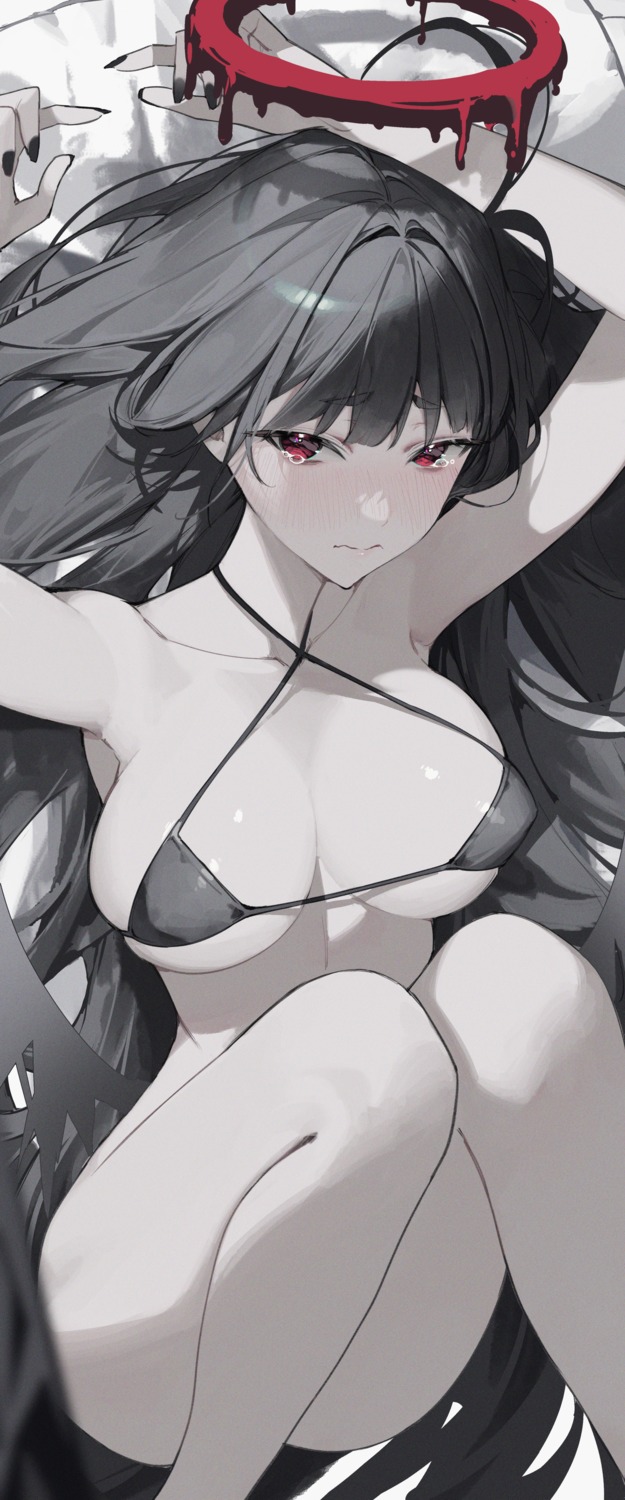 angel, bikini_top, blue_archive, bottomless, g5_(g5_gugu), kenzaki_tsurugi, swimsuits, wings