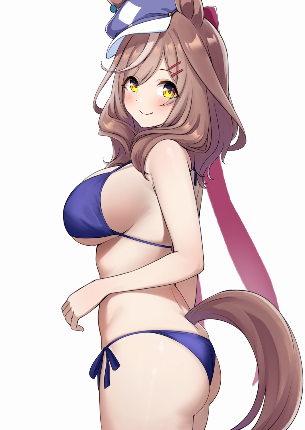 animal_ears, ass, bikini, herohero_illust, matikane_tannhauser_(umamusume), swimsuits, tail, thong, uma_musume_pretty_derby