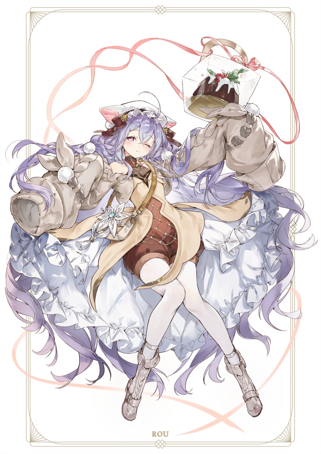 brown_dust_ii, chap_sal_!, christmas, pantyhose, rou_(brown_dust_ii)