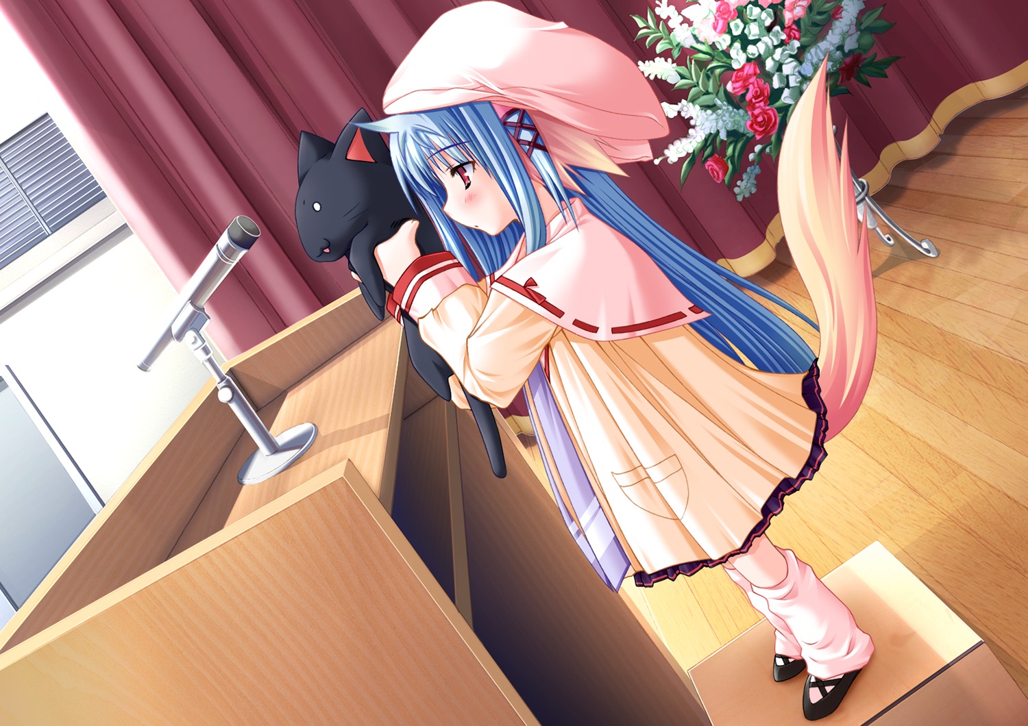 lump_of_sugar, moekibara_fumitake, nursery_rhyme, seifuku, shikishima_krile, tail