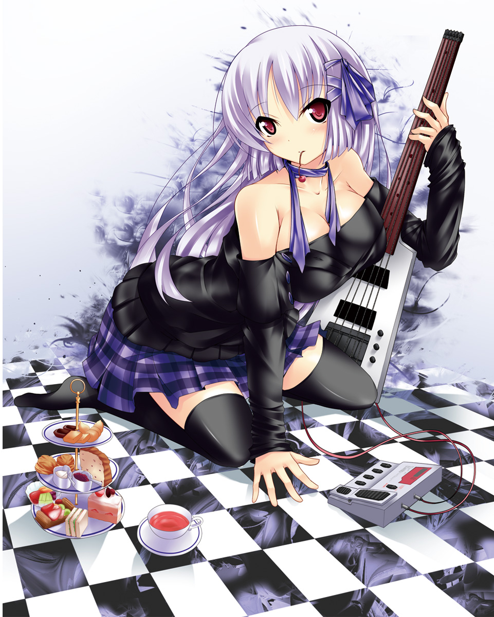 cleavage, nana_(artist), thighhighs