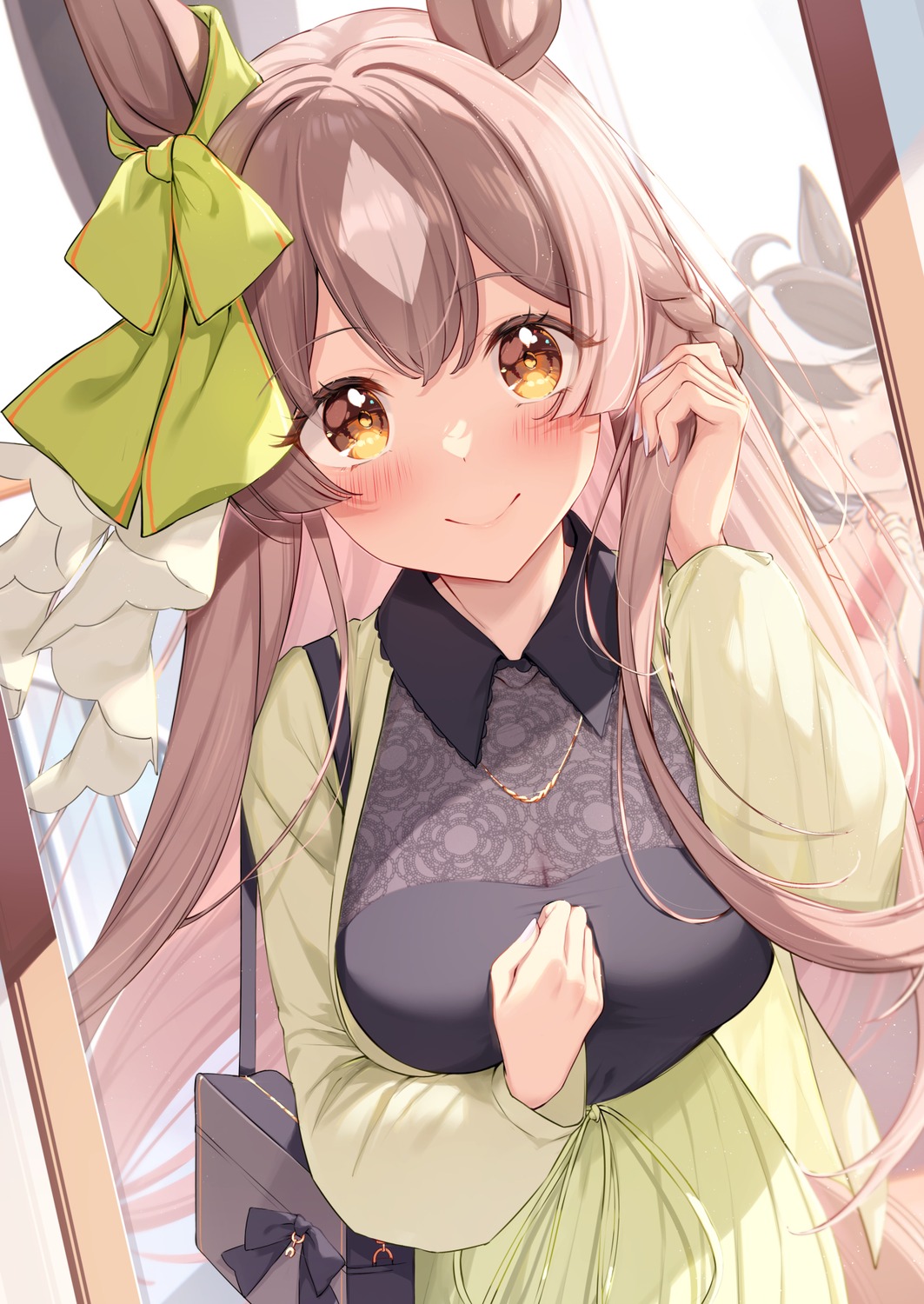 animal_ears, kitasan_black_(umamusume), saboten_mushi, satono_diamond_(umamusume), see_through, uma_musume_pretty_derby