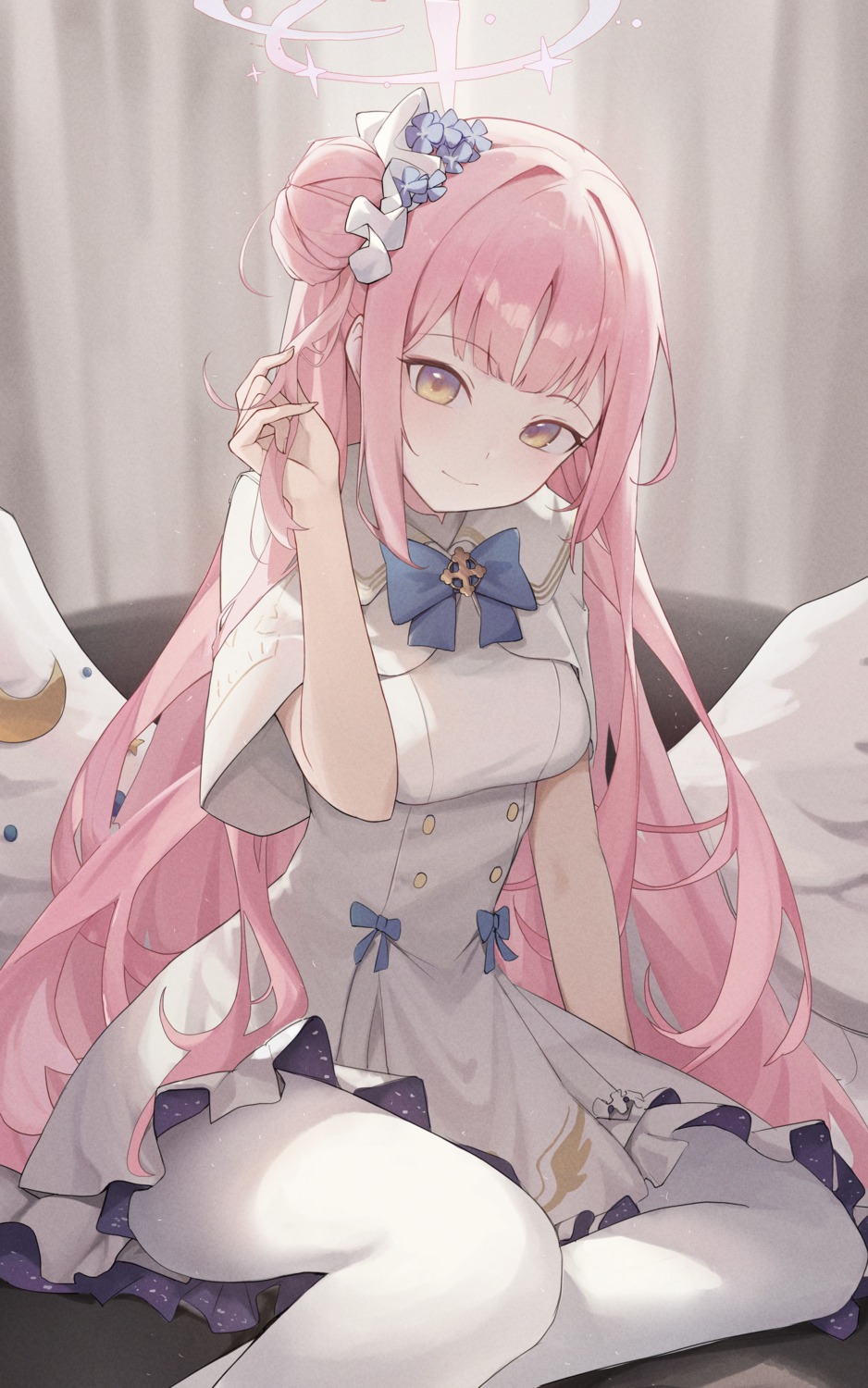 angel, blue_archive, dress, gmi_(jimmyovob), misono_mika, pantyhose, wings