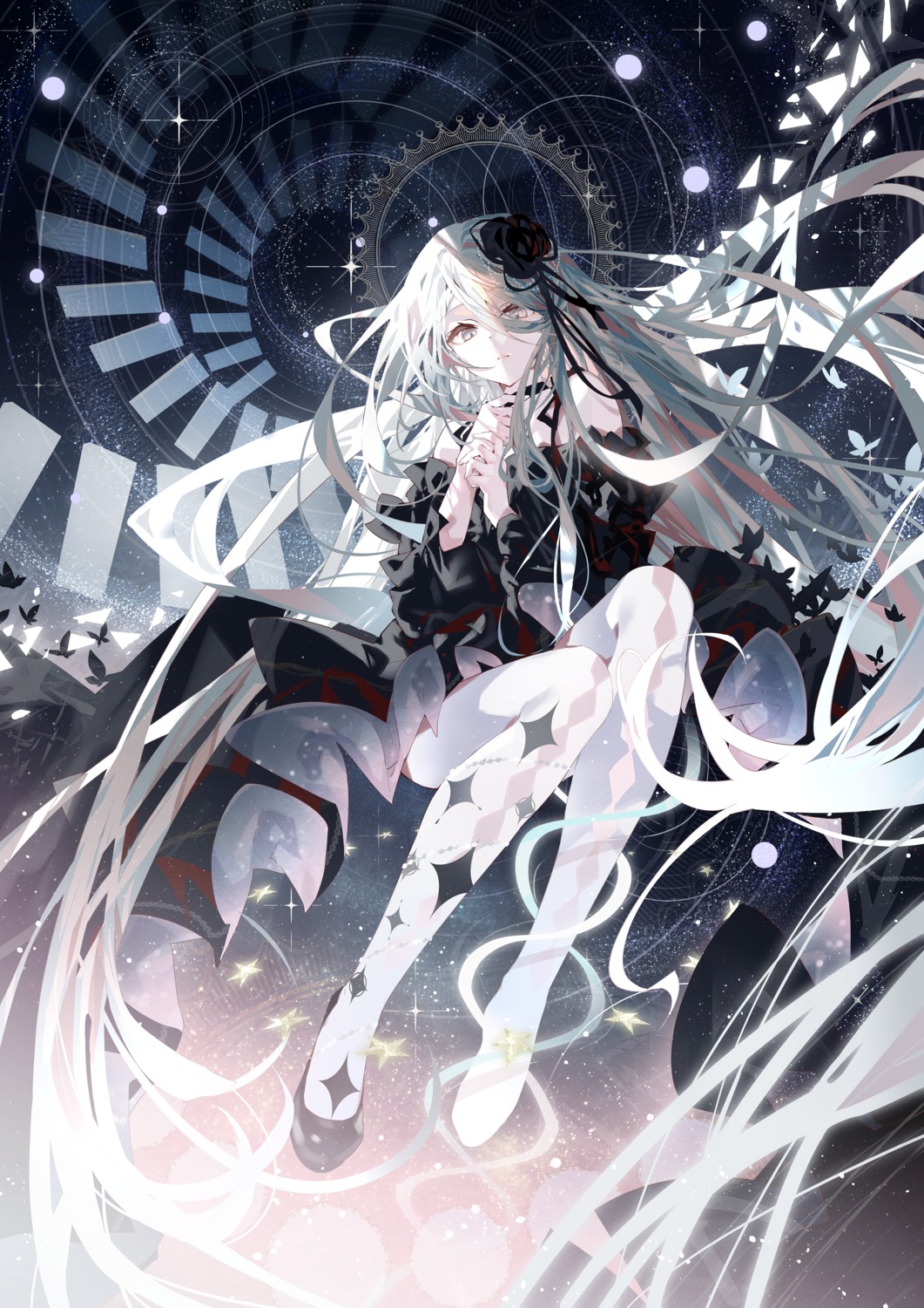 arutera, dress, gothic_lolita, lolita_fashion, pantyhose, skirt_lift
