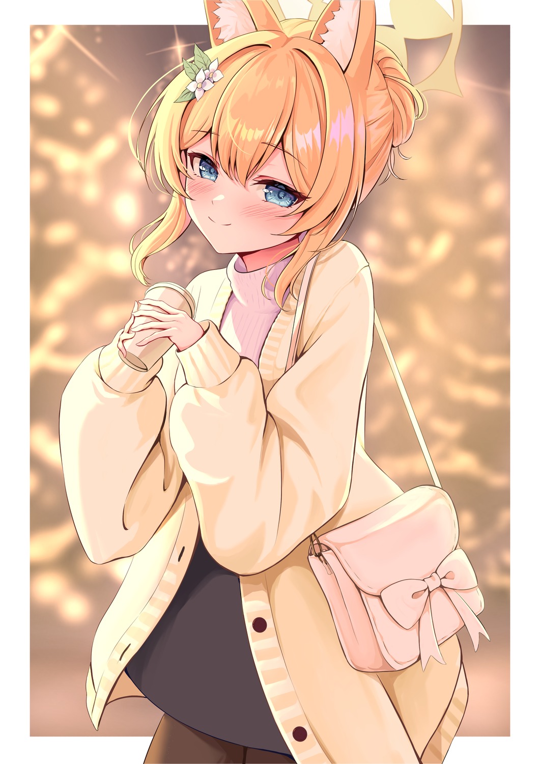 animal_ears, blue_archive, christmas, halo, iochi_mari, nekomimi, sweater, tarako_(tarakopng)