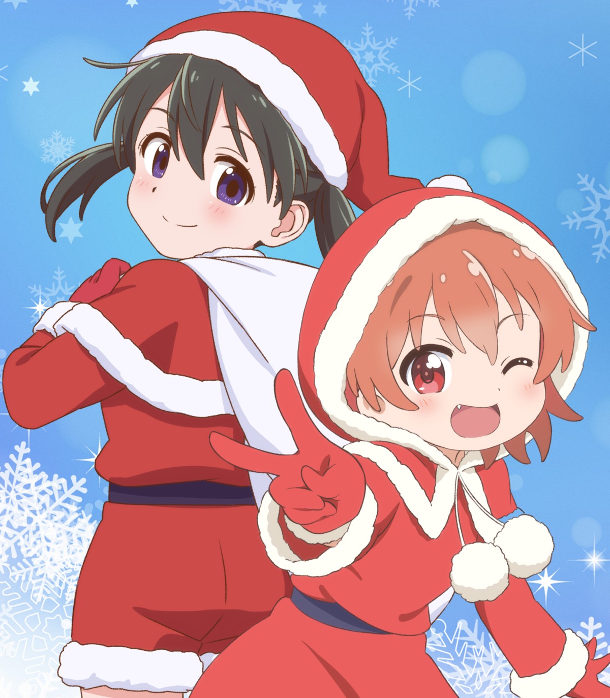 christmas, crossover, decocharaseal, hoshino_hinata, kuraue_hinata, watashi_ni_tenshi_ga_maiorita!, yama_no_susume