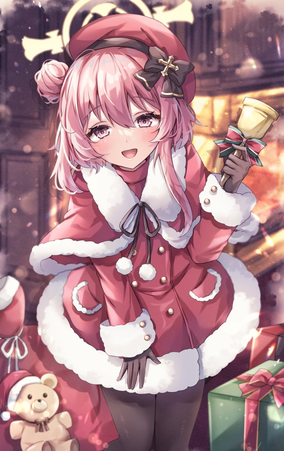 blue_archive, christmas, dress, halo, pantyhose, sorashima, sumi_serina