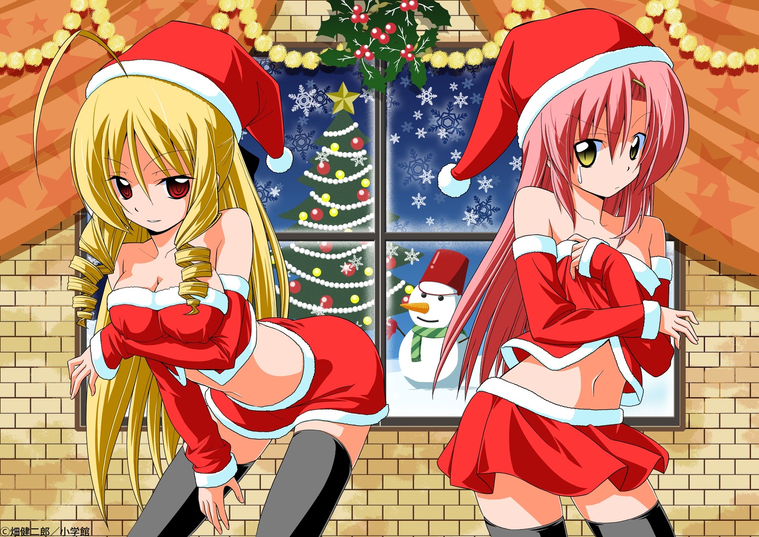 breast_hold, christmas, cleavage, hata_kenjirou, hayate_no_gotoku, katsura_hinagiku, no_bra, tennousu_athena