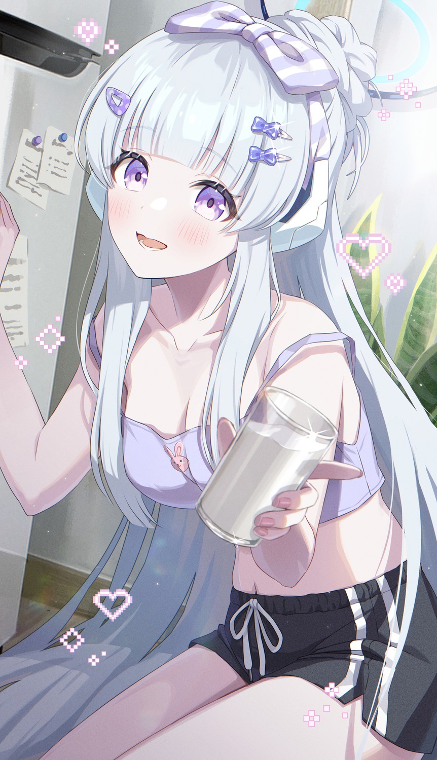 blue_archive, cleavage, halo, momoimon, ushio_noa