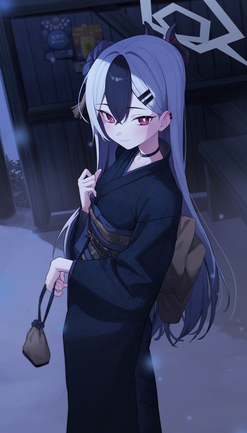blue_archive, goeleu, halo, horns, kimono, onikata_kayoko