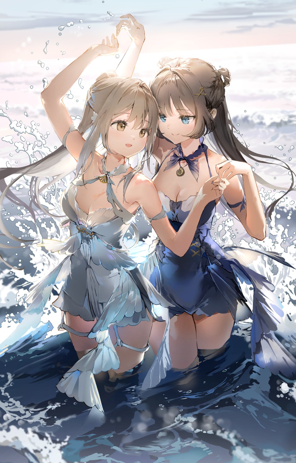 anmi, dress, garter, no_bra, wet