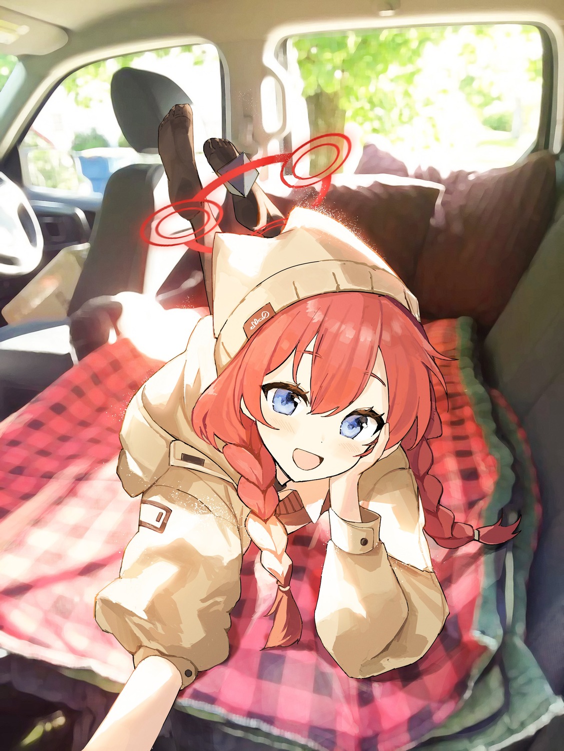 blue_archive, halo, konuri_maki, kuren_kren, pantyhose, selfie, sweater