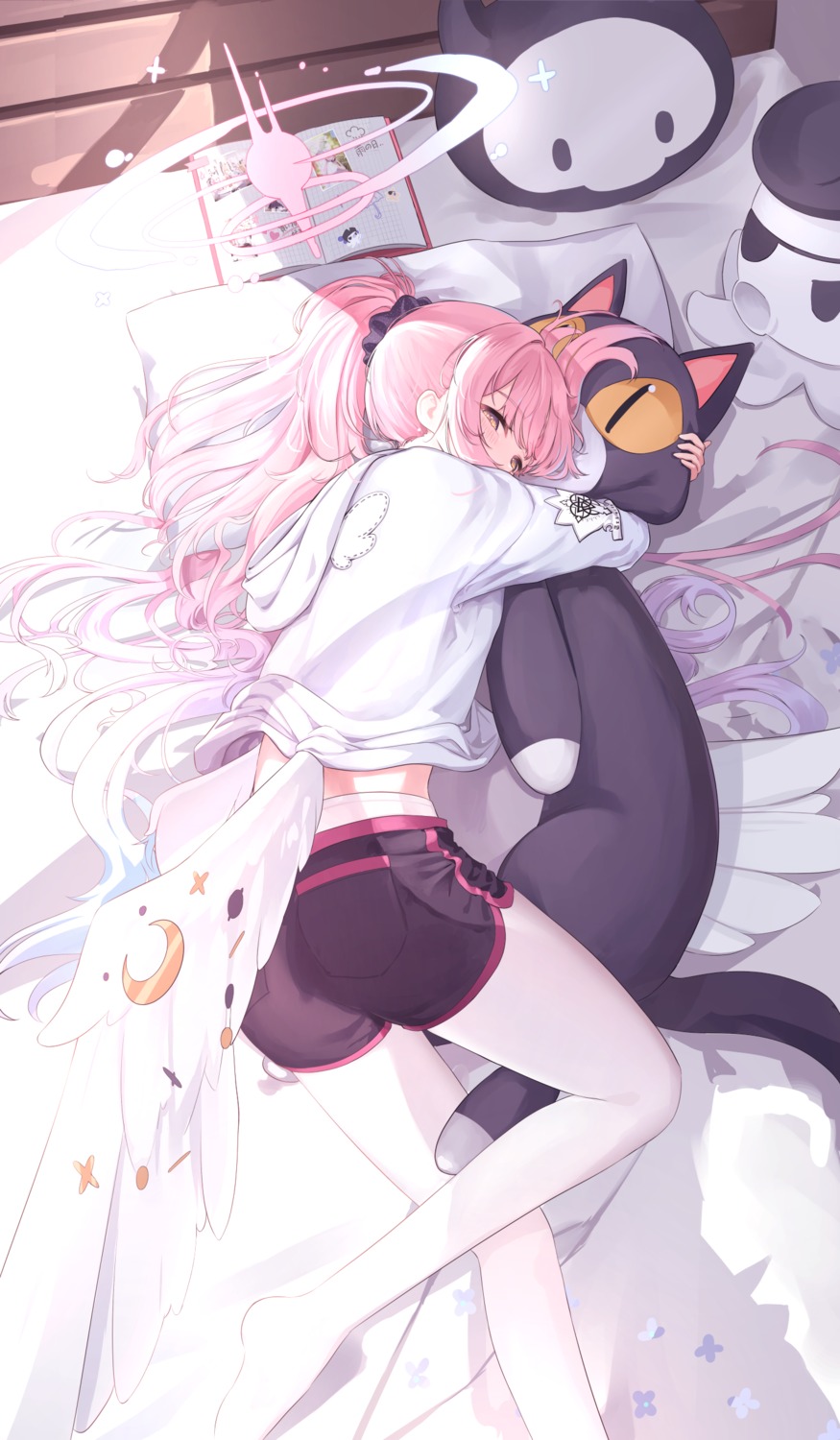 angel, ass, blue_archive, misono_mika, pantyhose, rodailuda, shirt_lift, wings