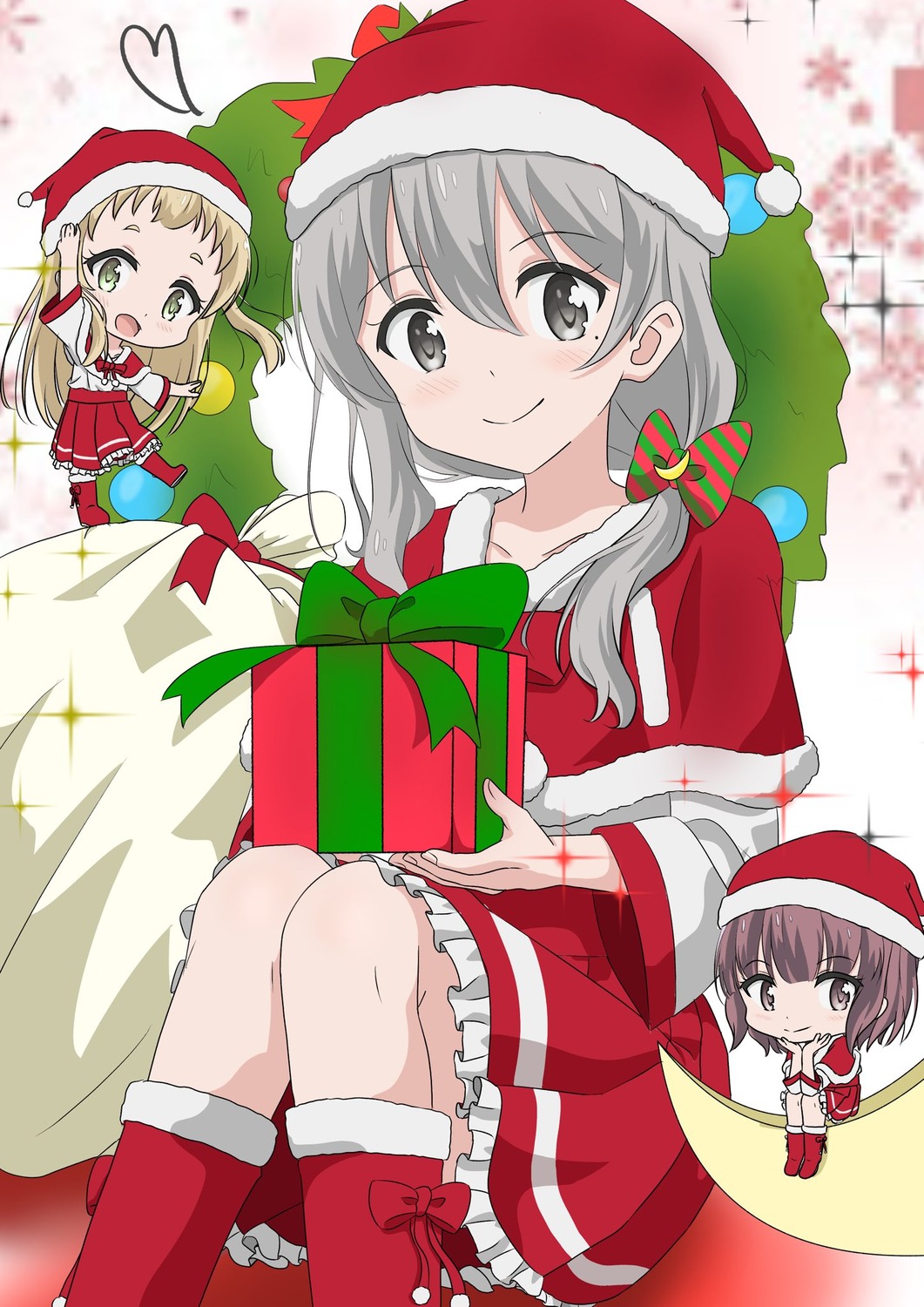 chibi, christmas, inose_mai, koisuru_asteroid, morino_mari, qb46311027, sakurai_mikage