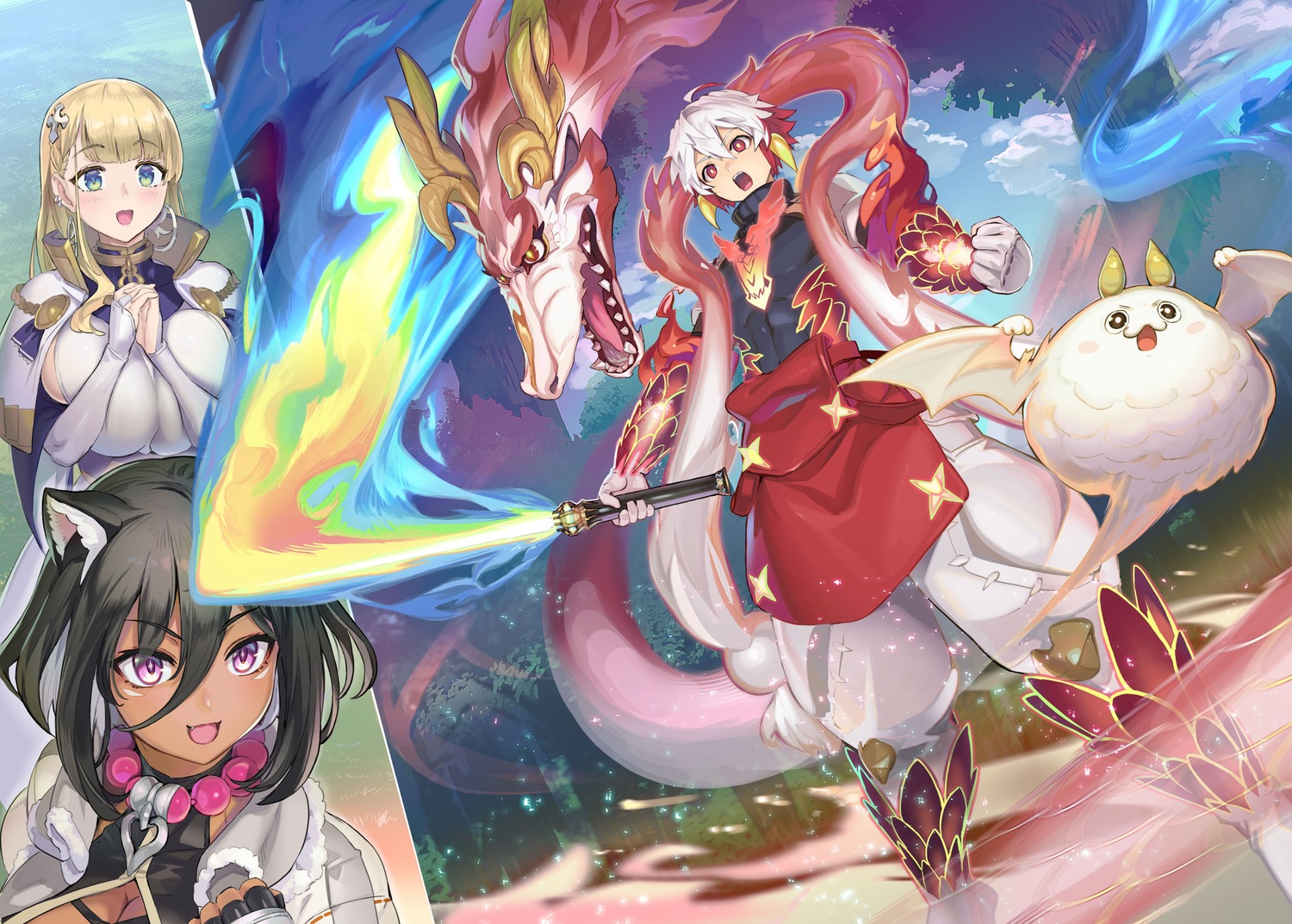 birena, dappou_tamer_no_nariagari_boukentan, lily_lunacyl, monster, ookuma_nekosuke, weapon
