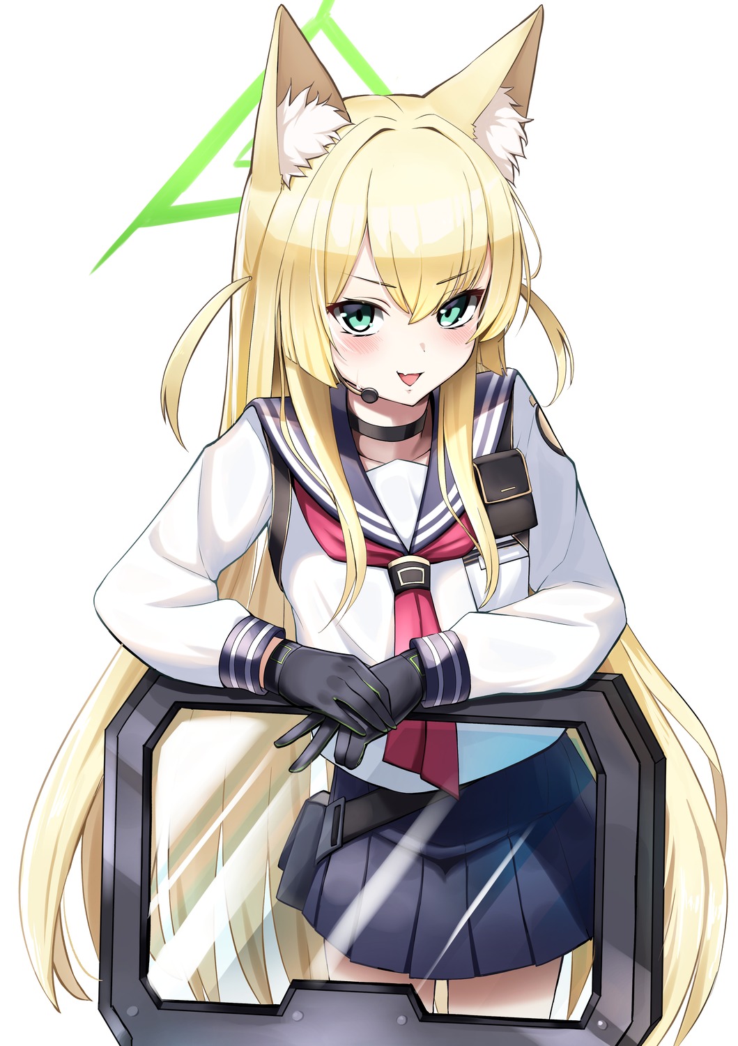 animal_ears, blue_archive, edwaadow, halo, kitsune, seifuku, takakura_kurumi