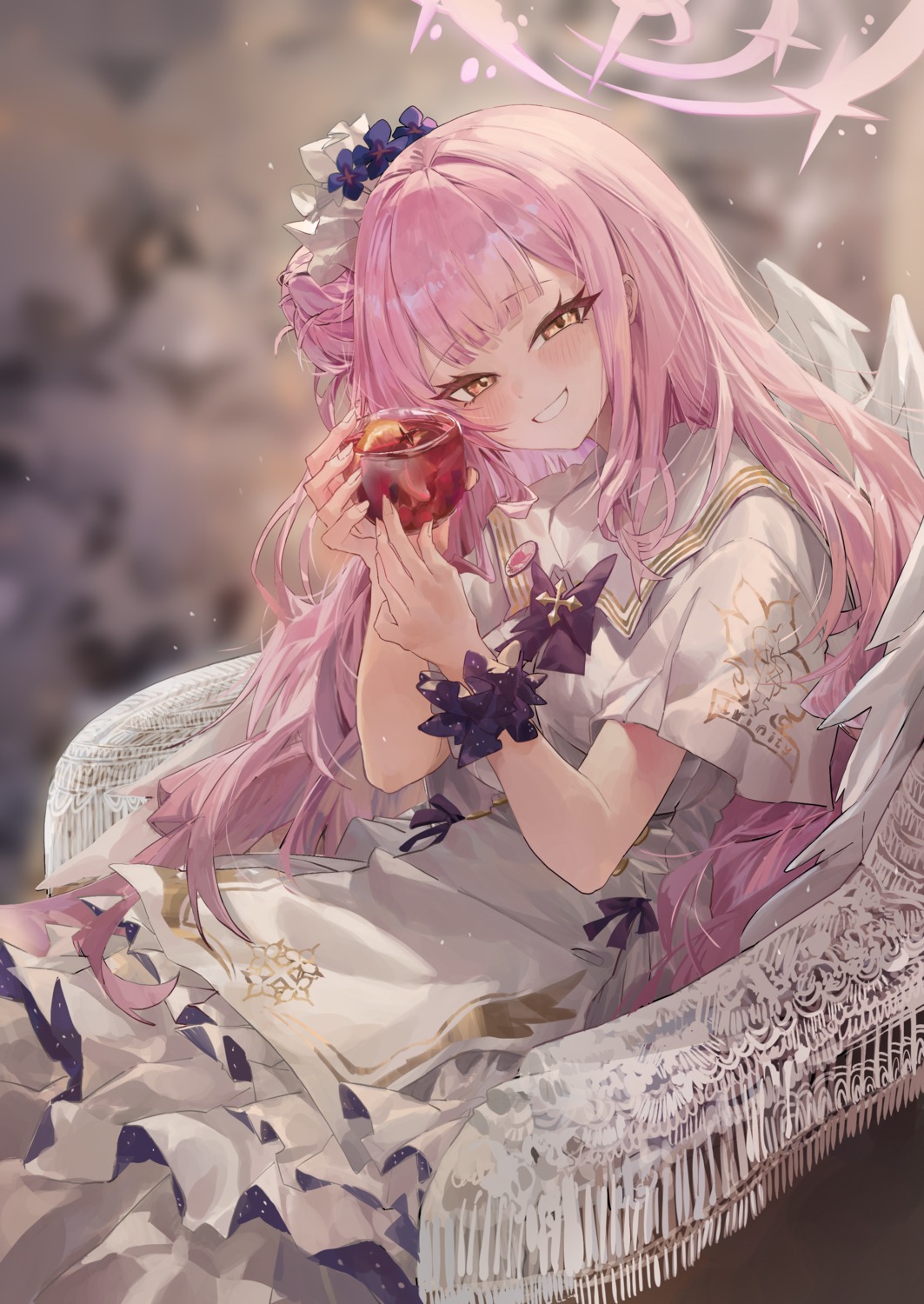 angel, blue_archive, dainillust, dress, misono_mika, wings